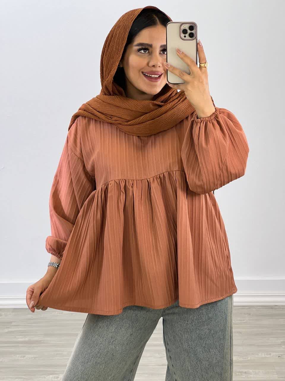 شومیز مانتویی مدل عروسکی 4662 - 51n