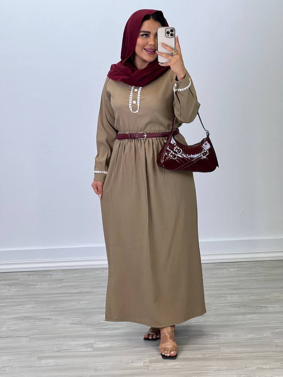شومیز دامن مدل کرپ پفکی4680 - n0u