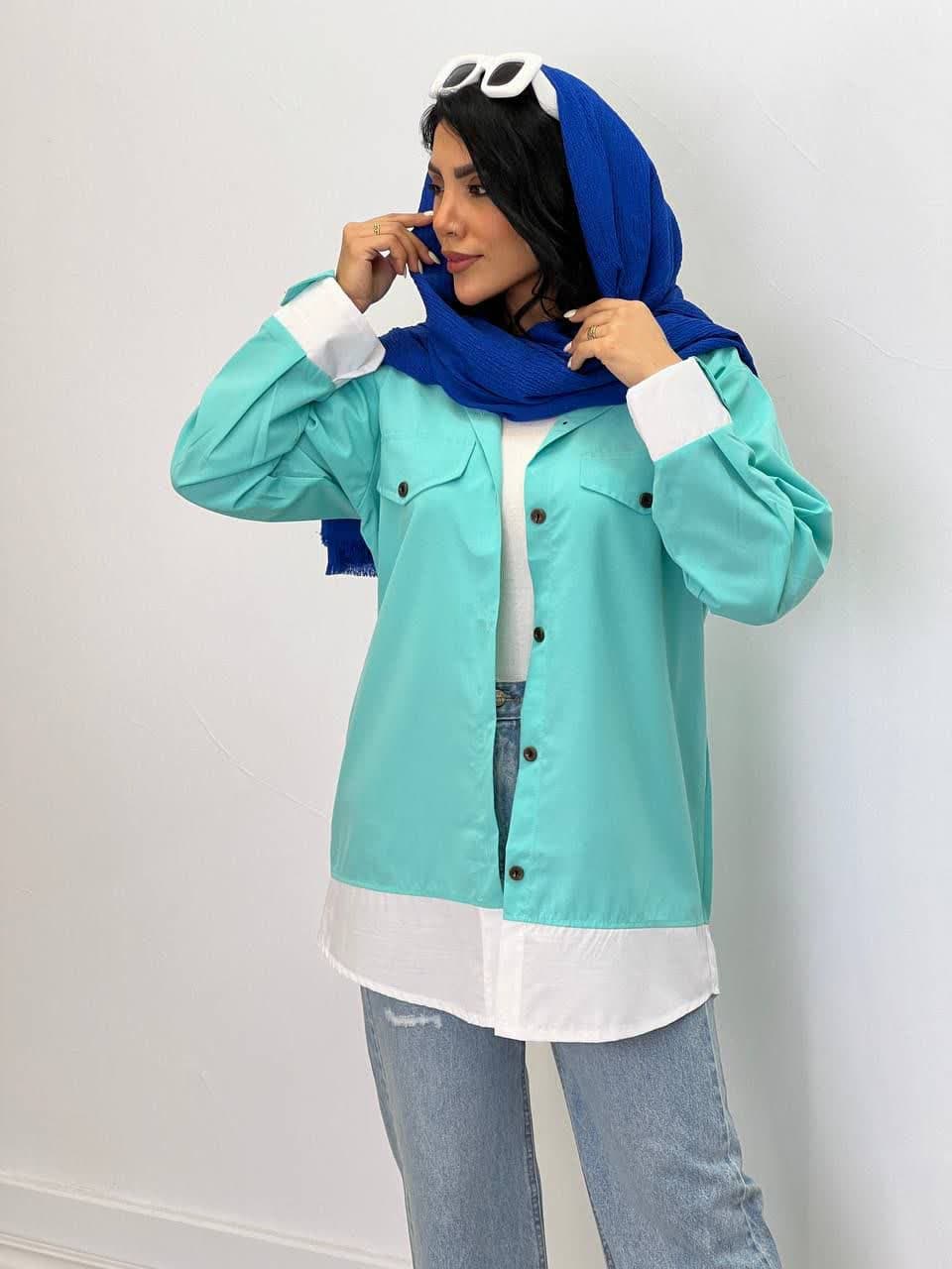 مانتو مدل دو رنگ 4701 - 6om
