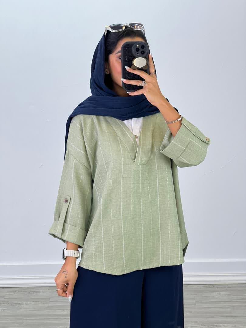 شومیز یقه دار جلو بسته مدل 4904 - 30w