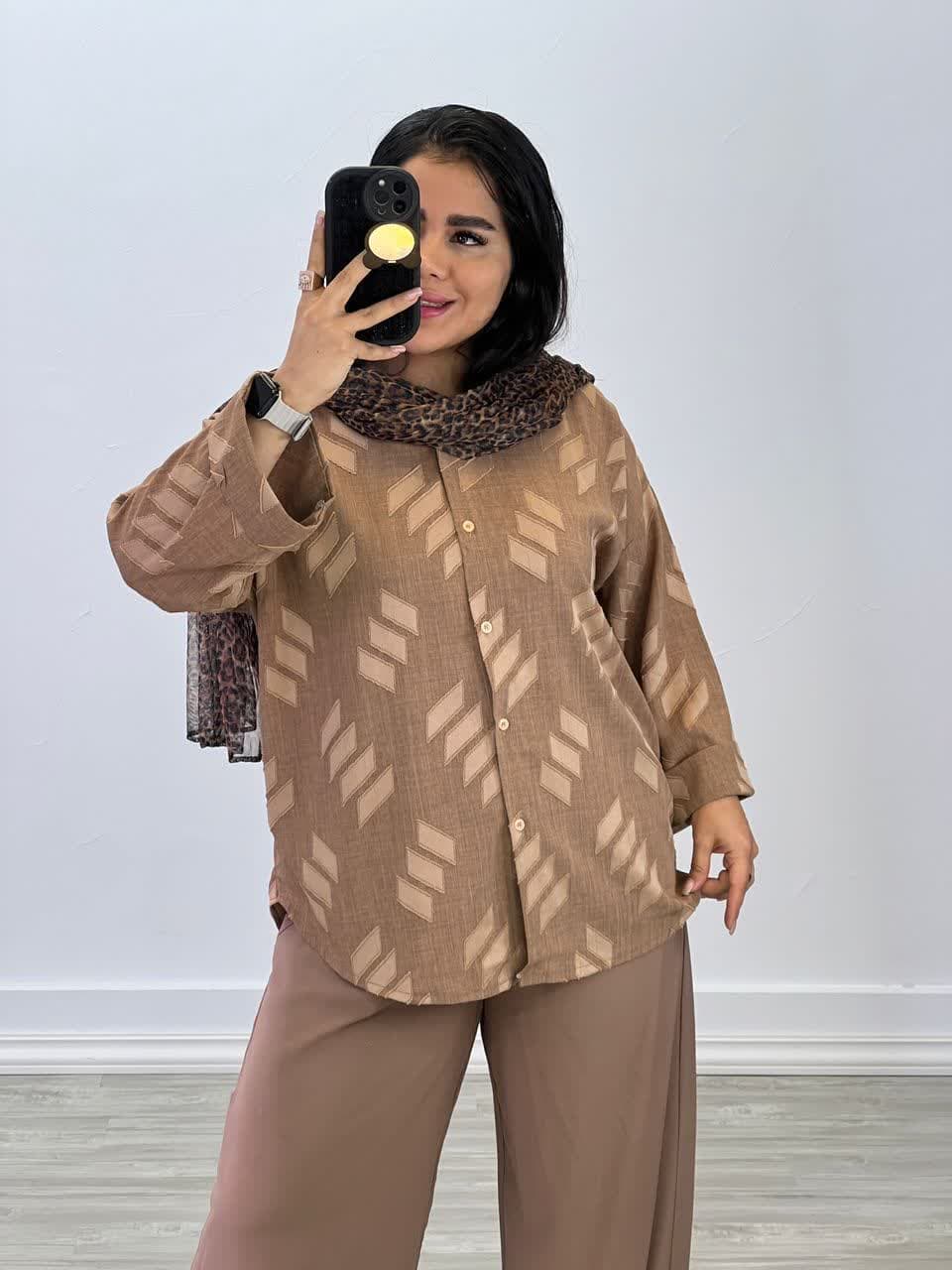 شومیز طرح دار 4913 - met