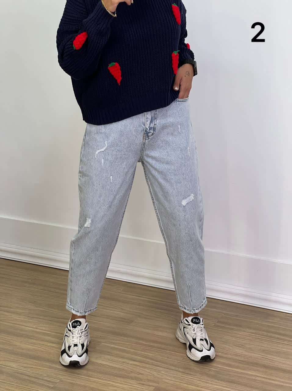 شلوار جین مام فیت مدل 5243 - kfi