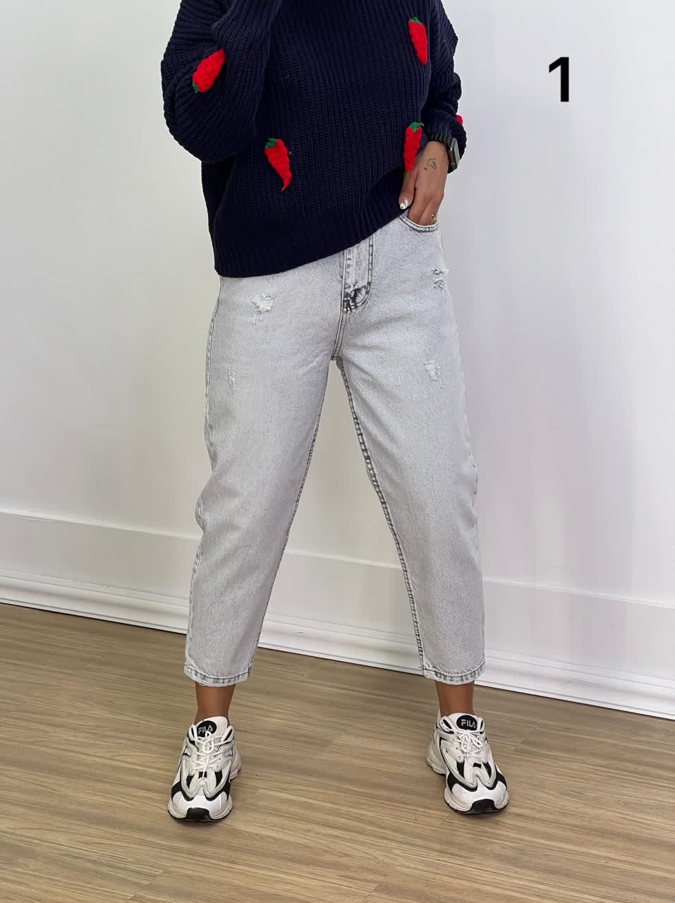 شلوار جین مام فیت مدل 5243 - sb8