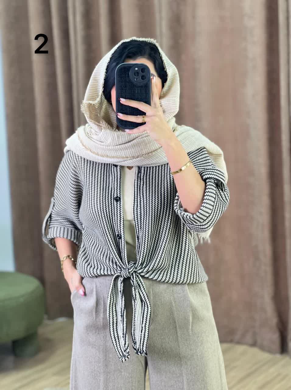 شومیز پاییزه جلو گره ای مدل 5269 - o6o