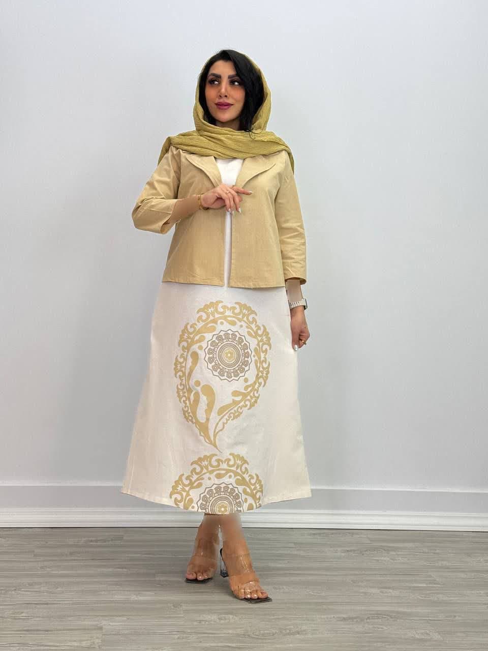 کت سارافون مدل لینن 4461 - 818