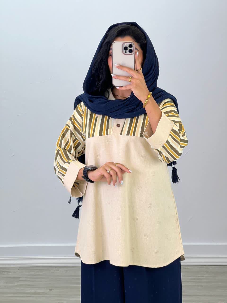 شومیز لینن مدل 4824 - ni4