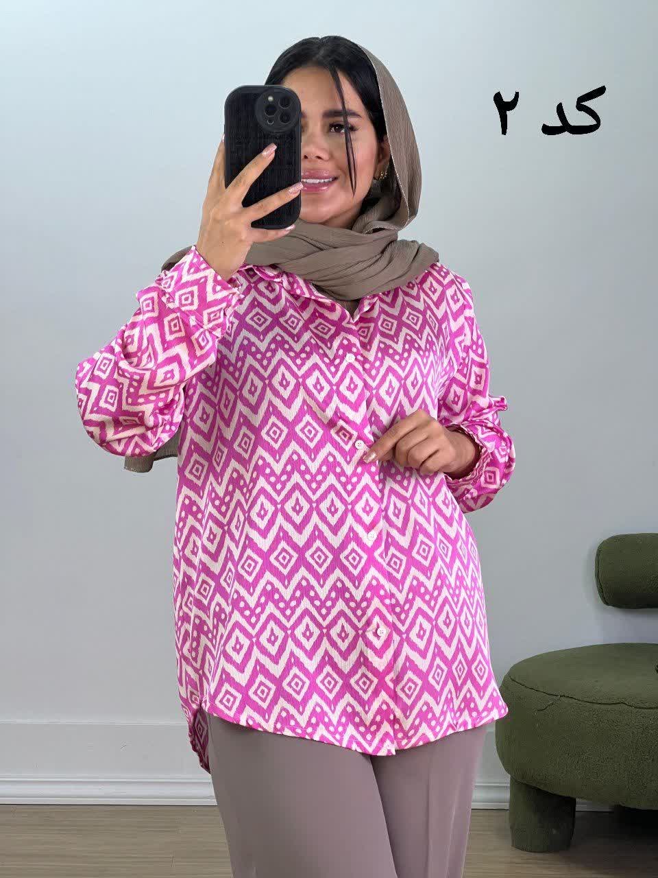 شومیز طرح دار مدل 5428 - lsu