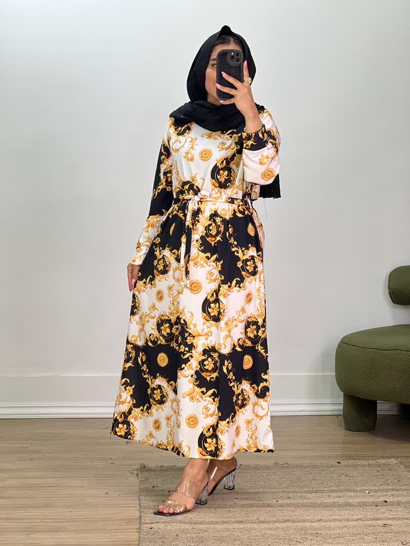 پیراهن طرح دار تولیدات سانلی مدل 5450 - 6zk