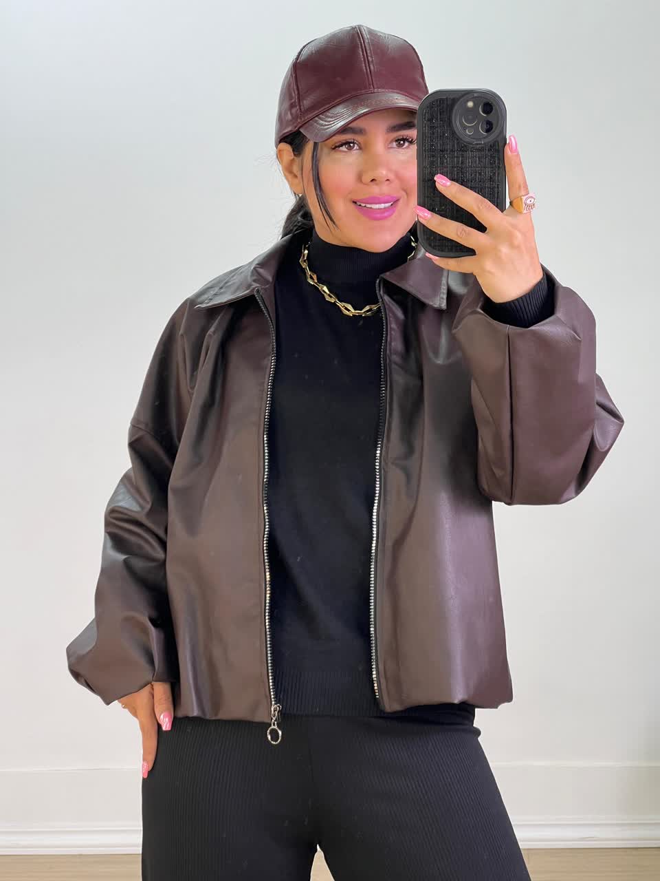 کت چرم  مدل5480 - 2lr