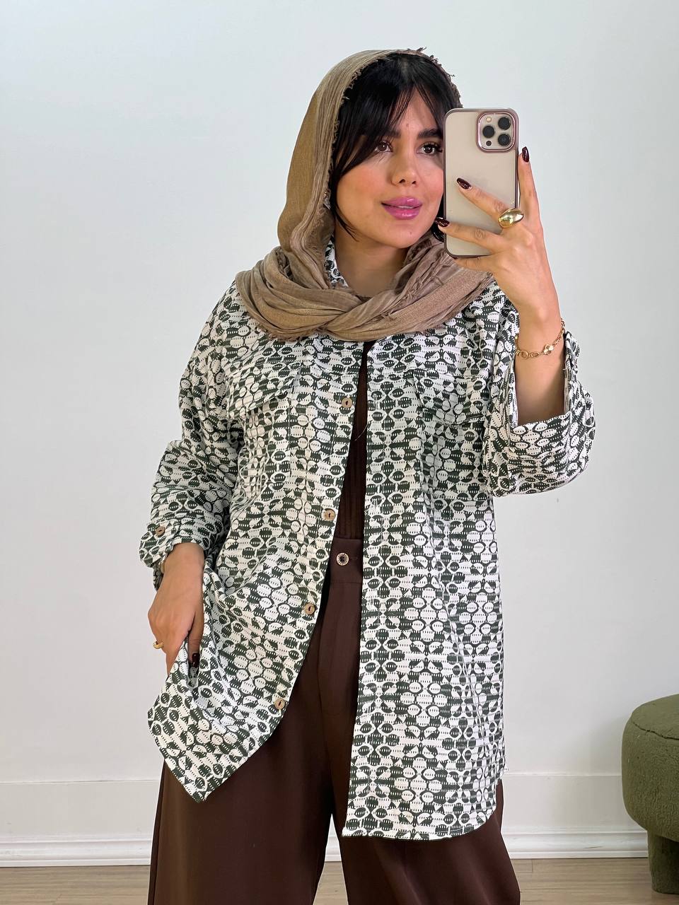 شومیز طرح دار مدل 5528 - 1j9