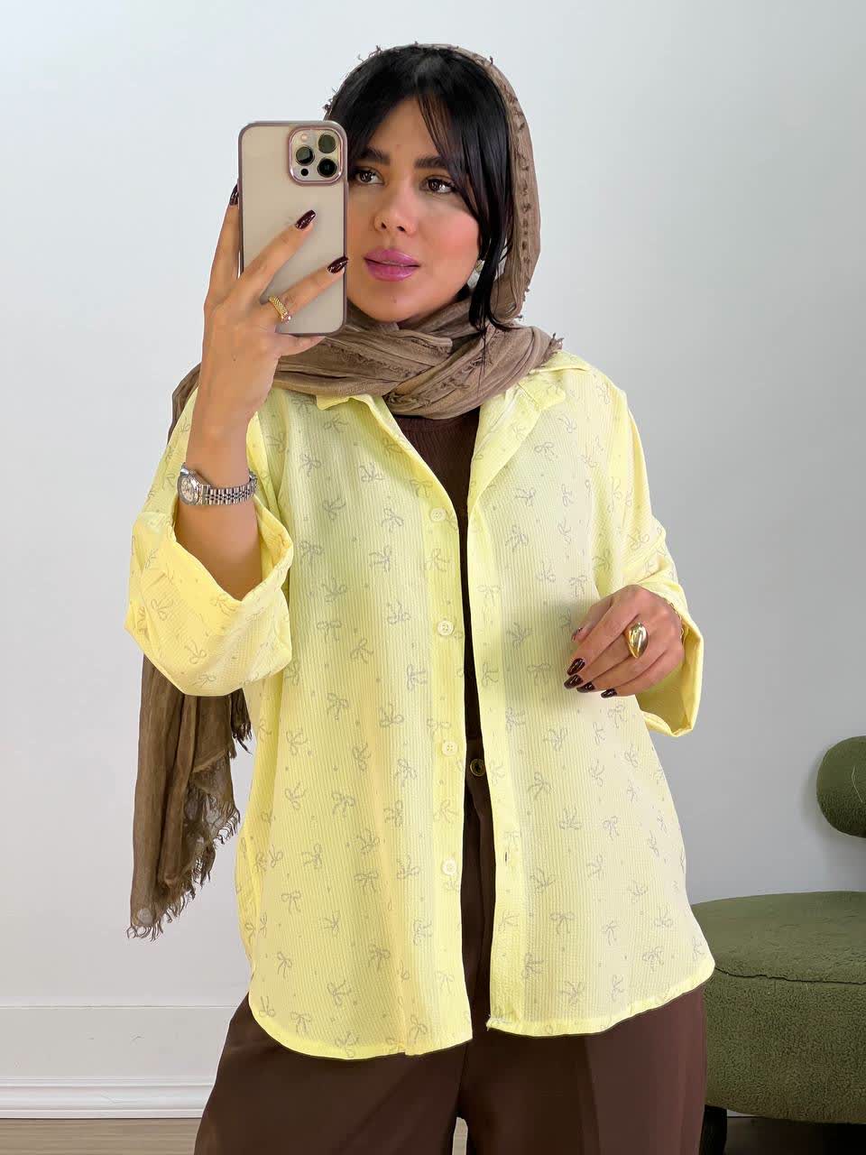 شومیز مزونی پاپیونی 5509 - td5