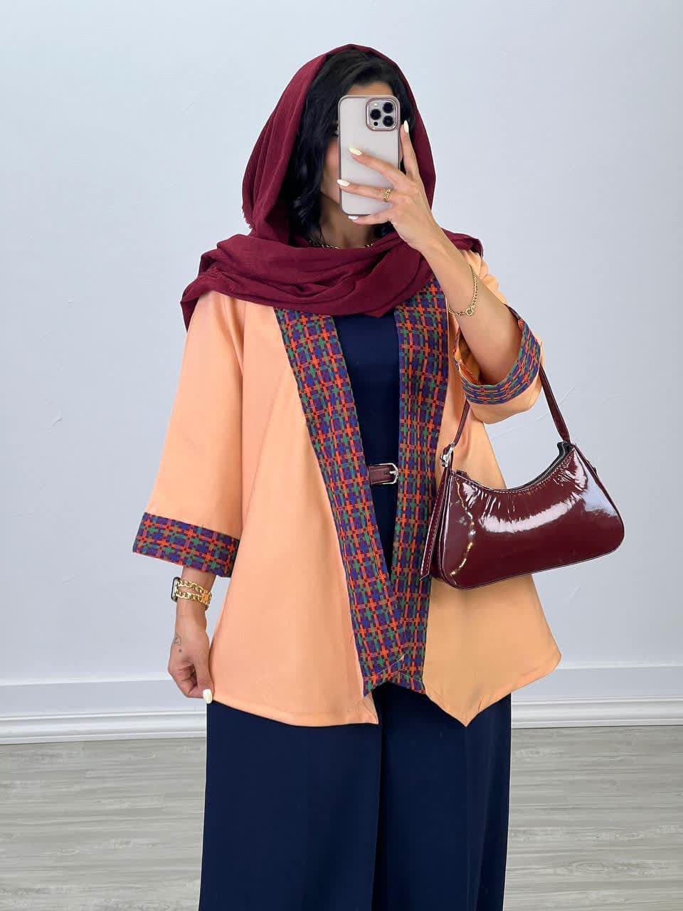 مانتو خرجکار گلیمی کد 4762 - 2db