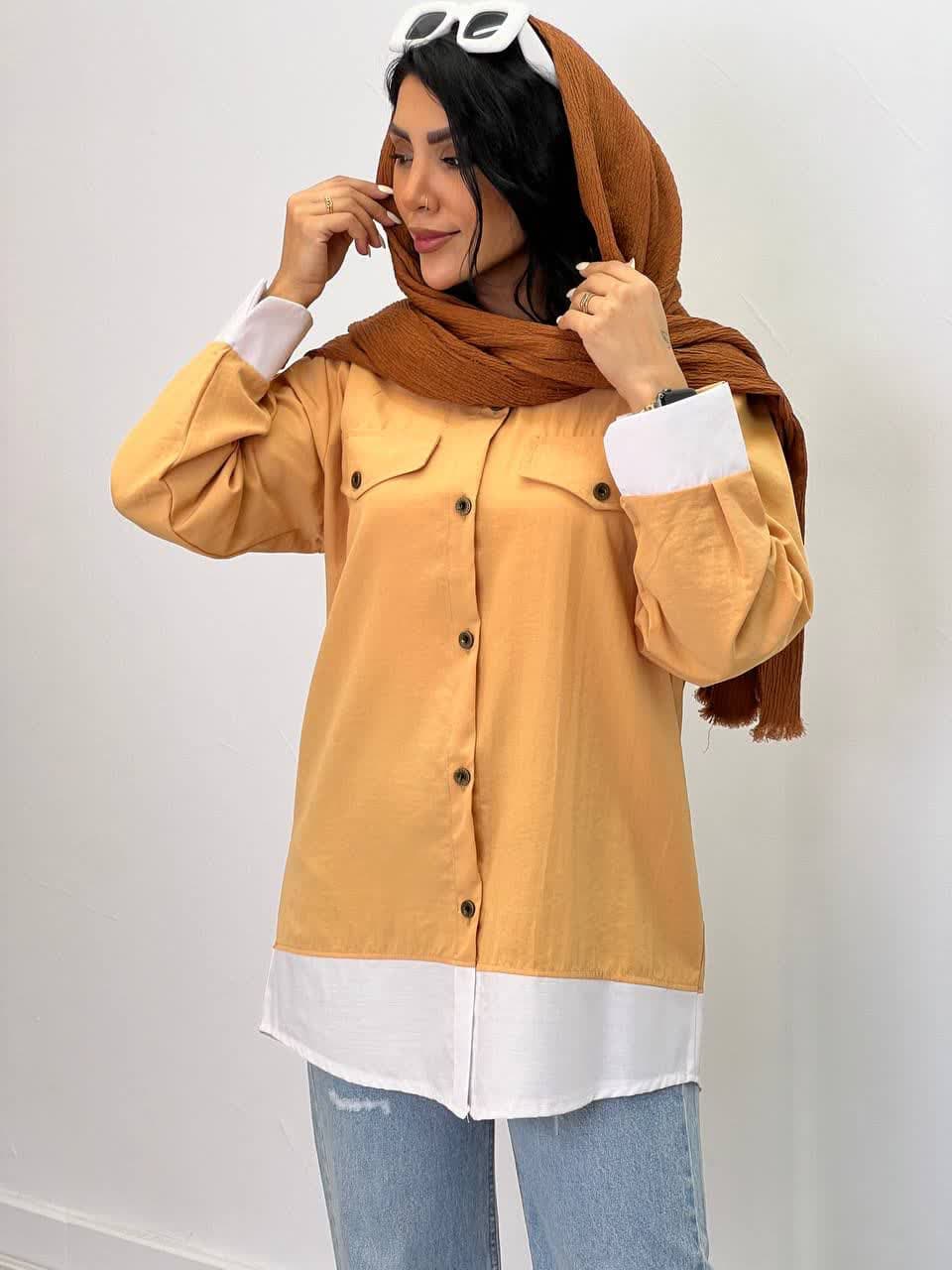 مانتو مدل دو رنگ 4701 - 28e