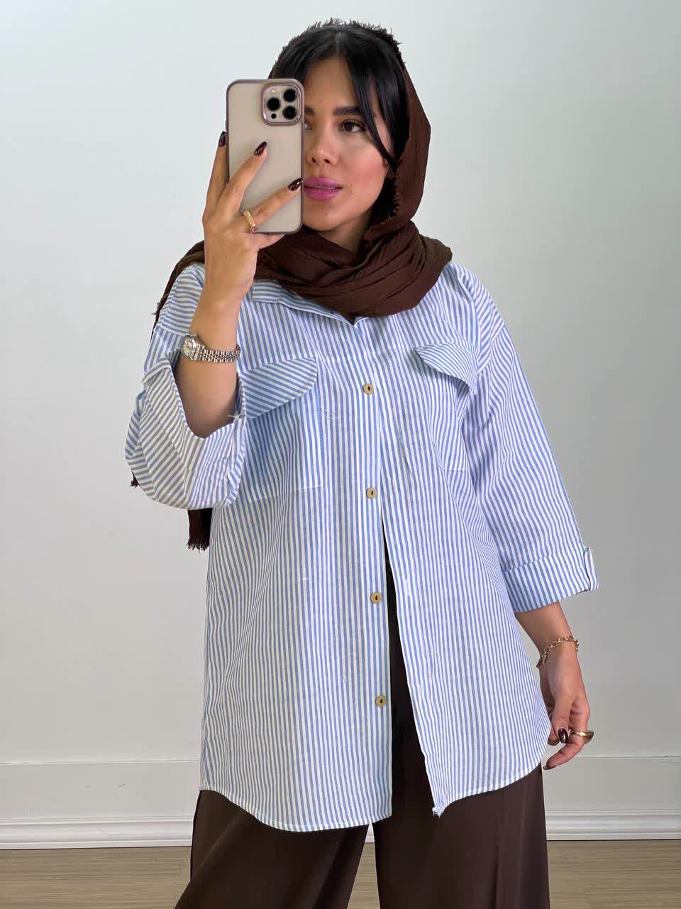 شومیز راه راه مدل 5547 - qil