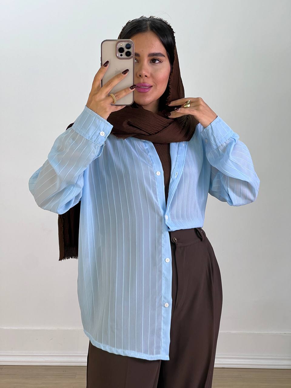 شومیز شیشه ای مدل 5542 - czd