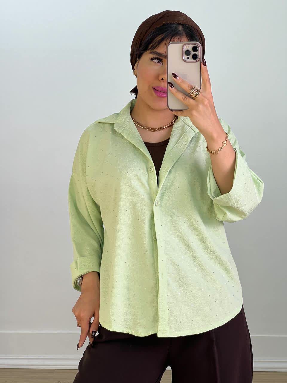 شومیز نگین دار مدل 5587 - qc3