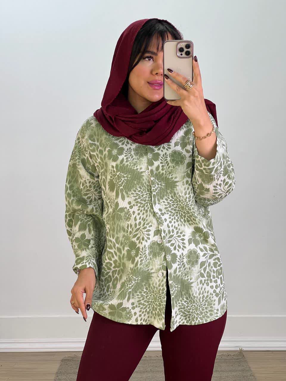 شومیز طرح دار مدل 5605 - zmo