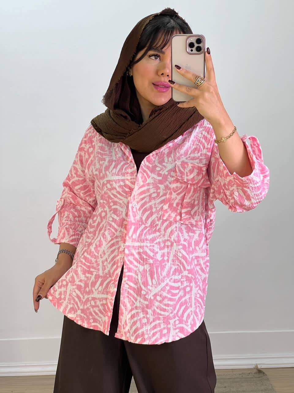 شومیز طرح دار بهاره مدل 5614 - bz5