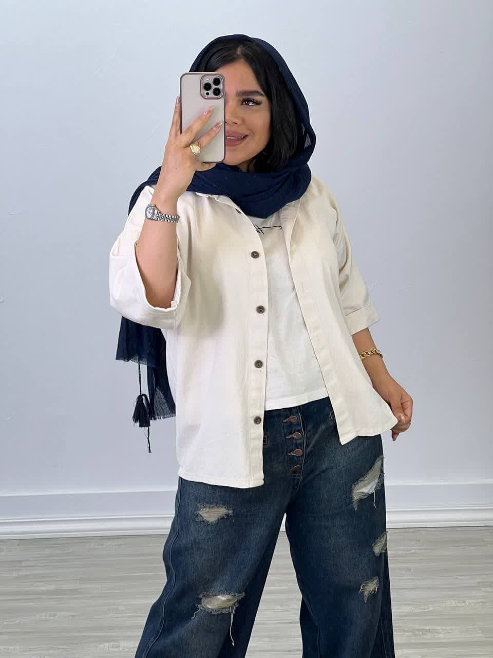 شومیز باکسی کد 4753 - mqo