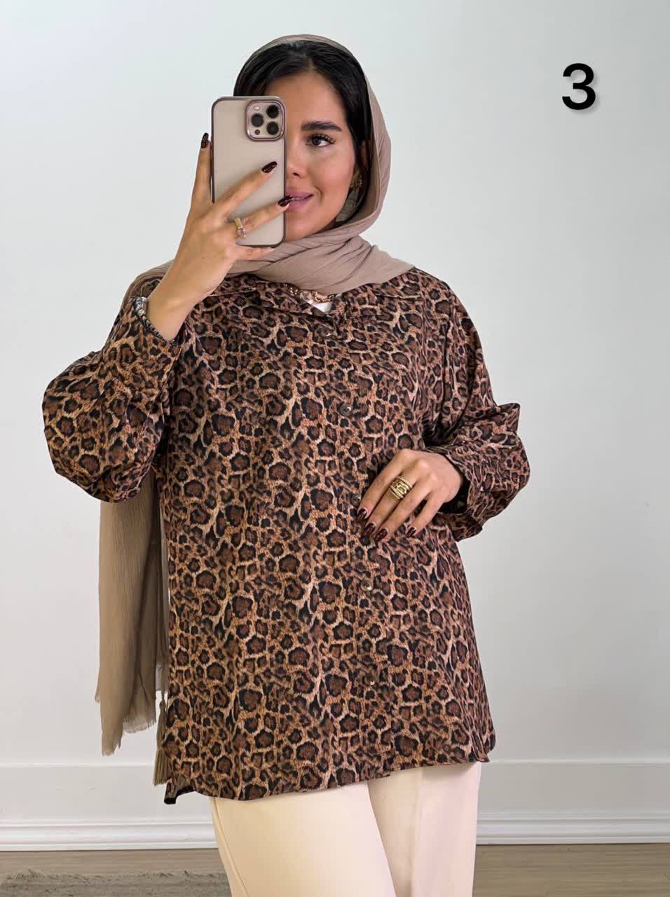 شومیز پلنگی مدل 5628 - 0kc