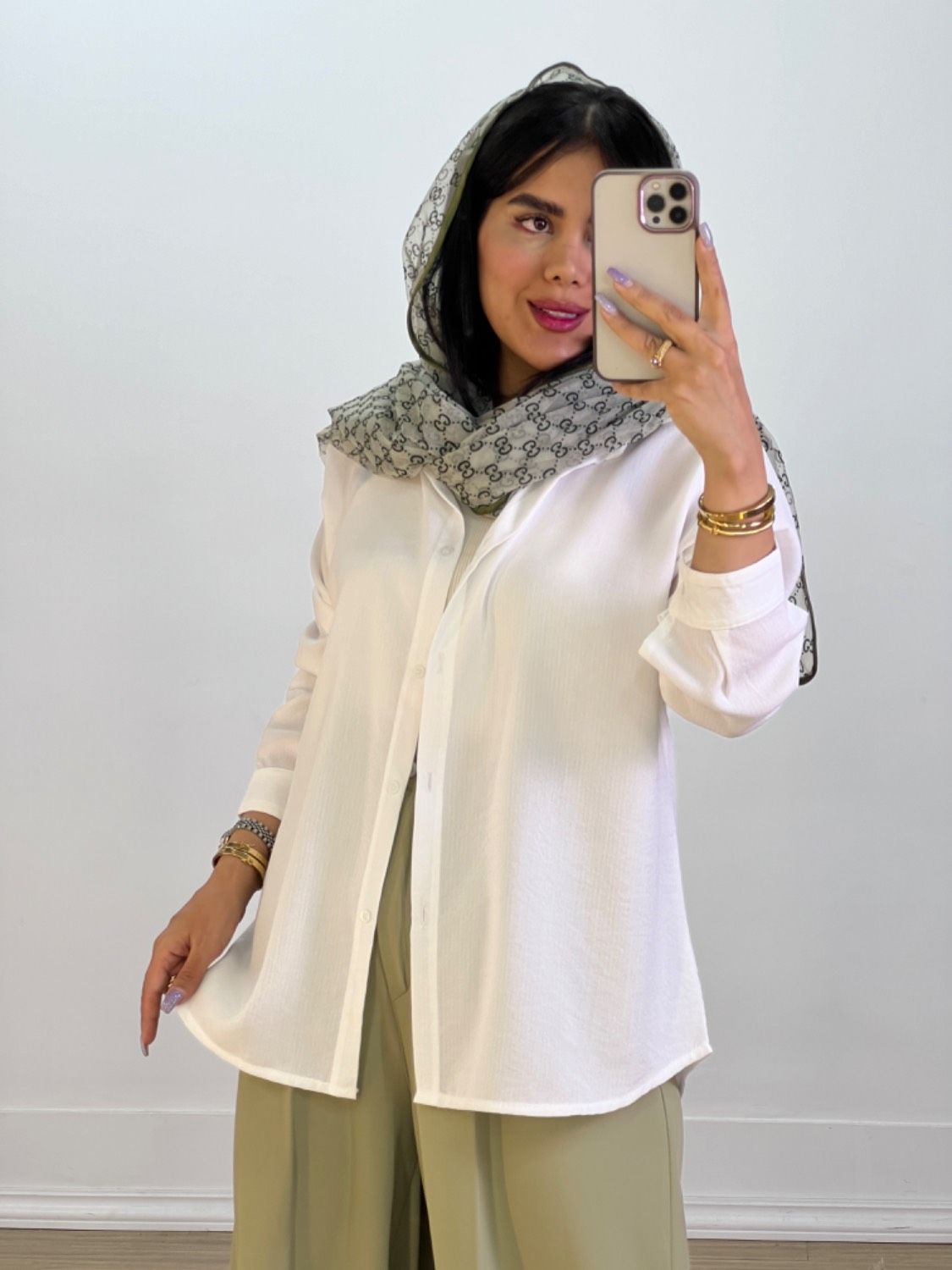 شومیز سفید مدل 5692 - qk4