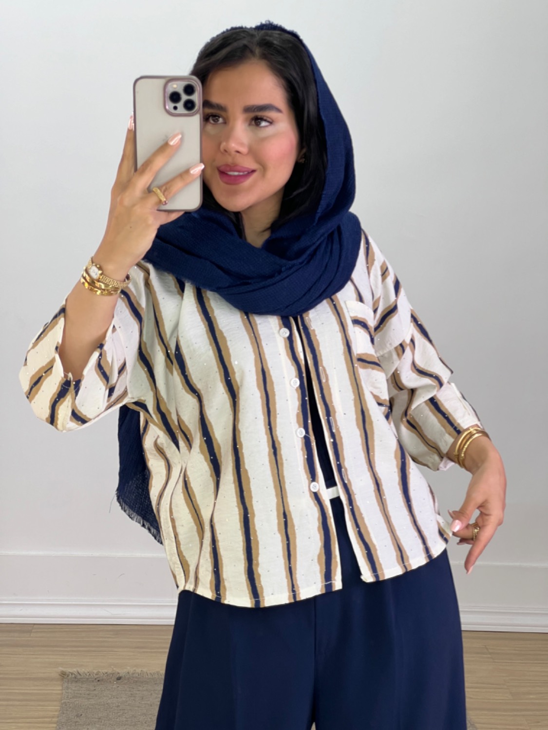 شومیز راه راه مدل ۵۷۲۱ - 6kf