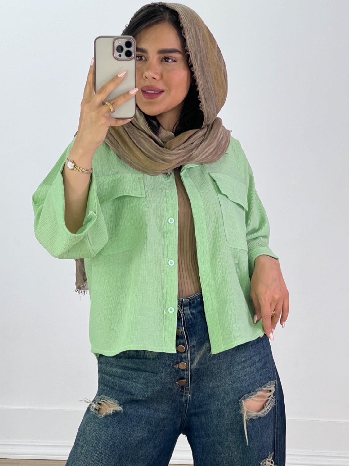 شومیز بهاره مدل 5746 - wh9