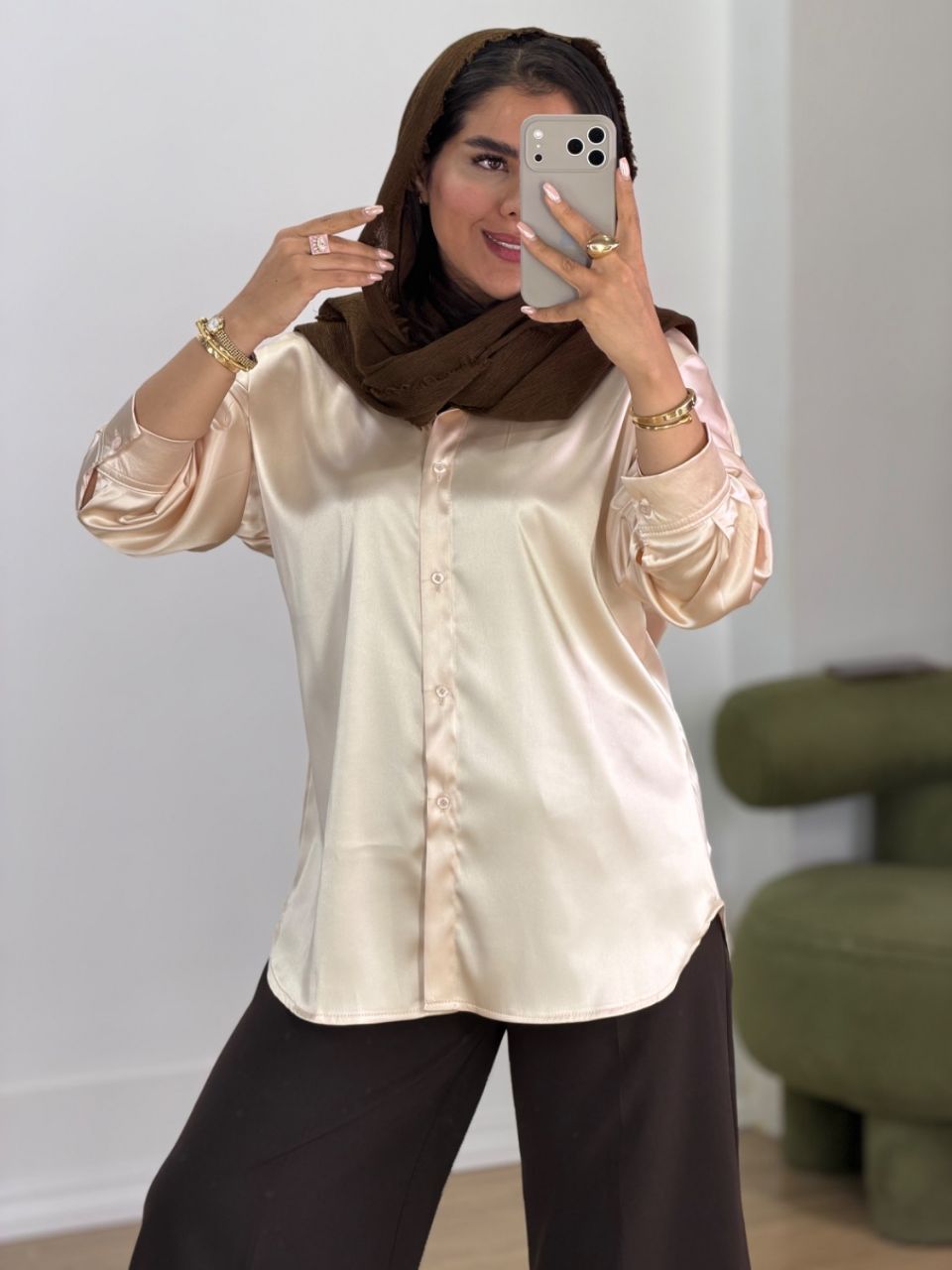 شومیز ساتن مدل 5627 - sm5