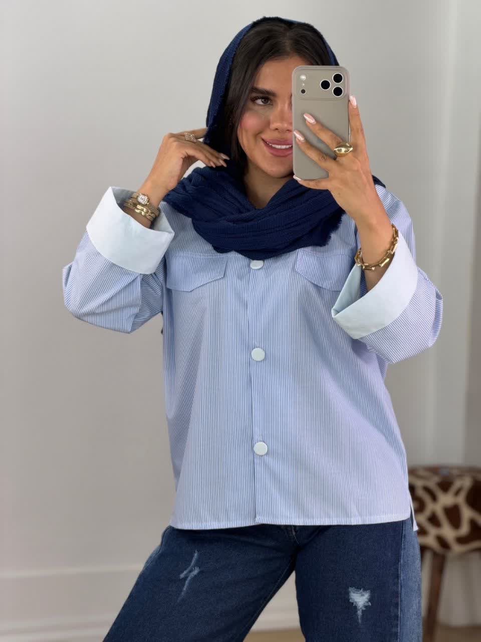 شومیز راه راه مدل 5799 - 22t