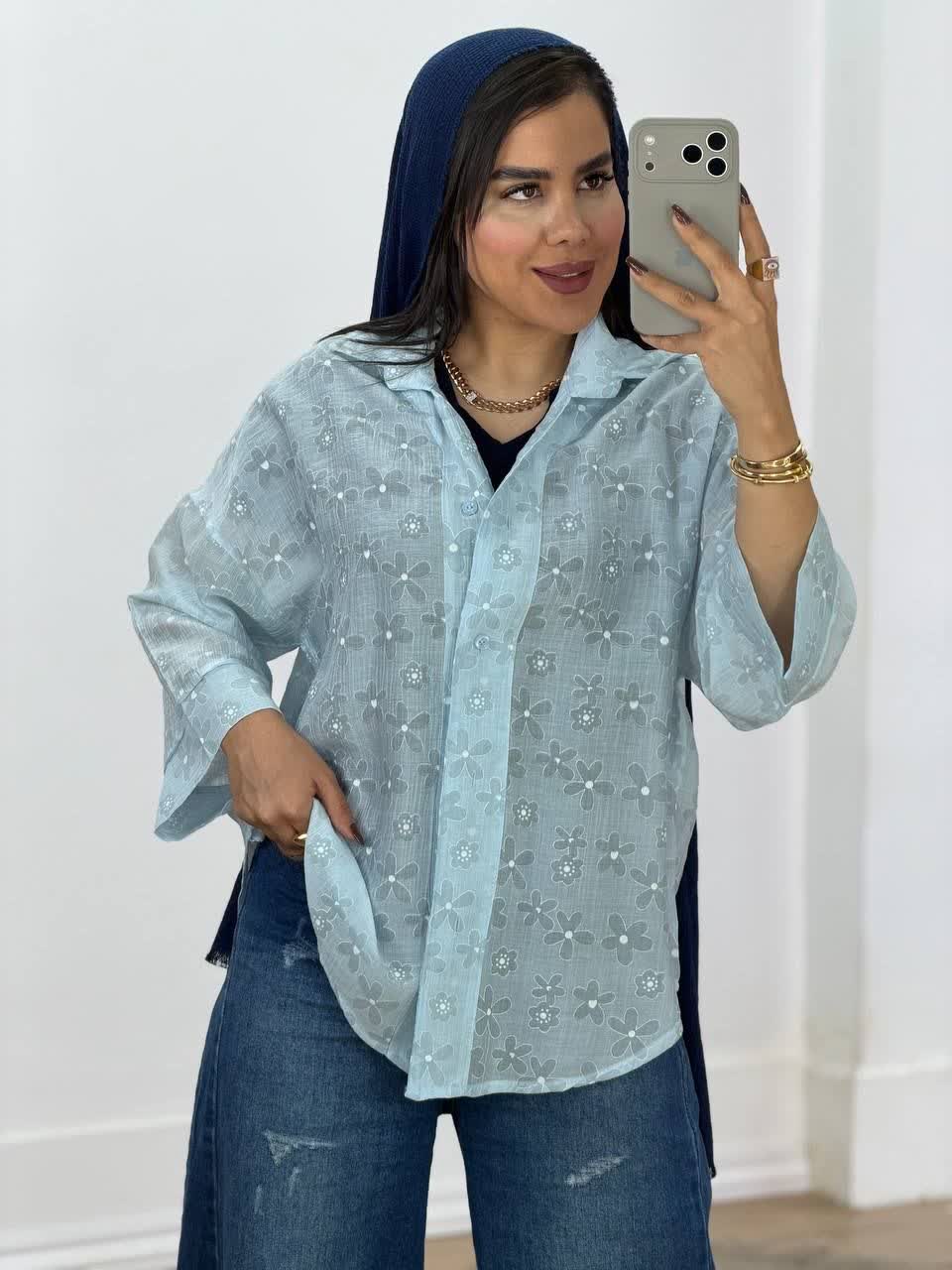 شومیز طرح گل مدل 5830 - 14j