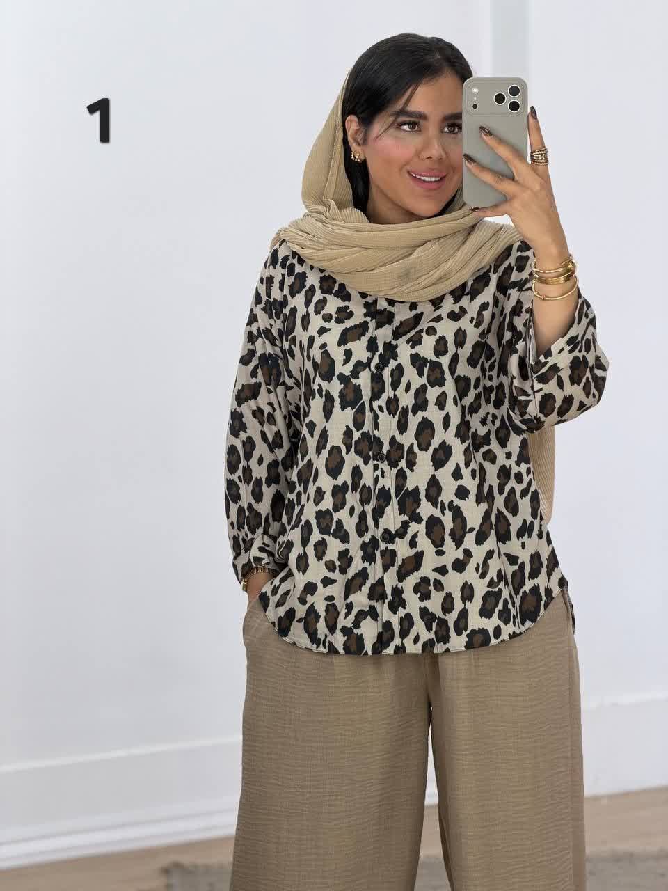 شومیز پلنگی مدل 5865 - yc7