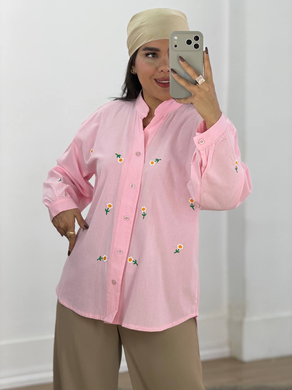 شومیز بهاره طرح بابونه مدل 5875 - p2e