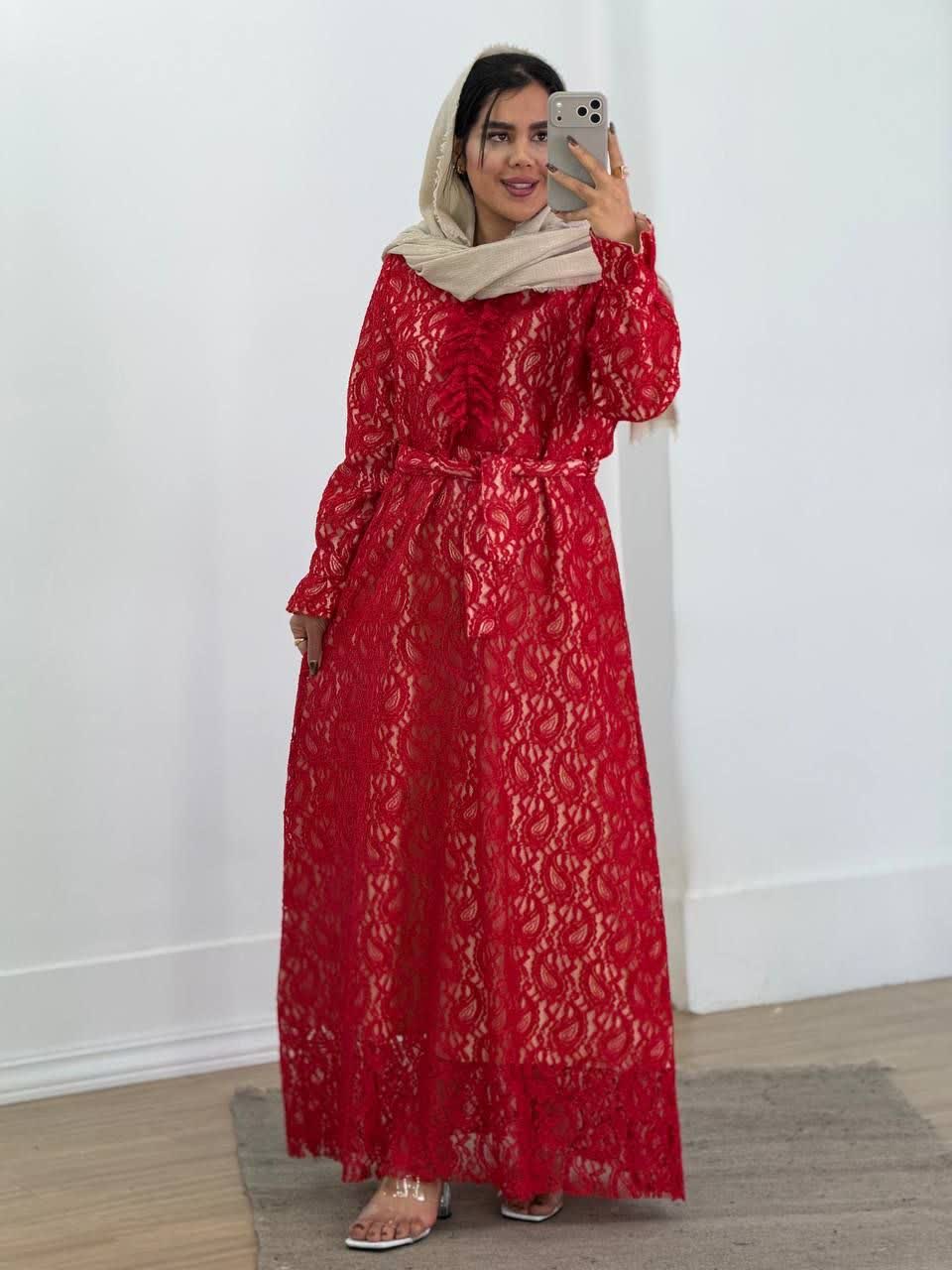 پیراهن گیپور مزونی مدل 5896 - 5rz