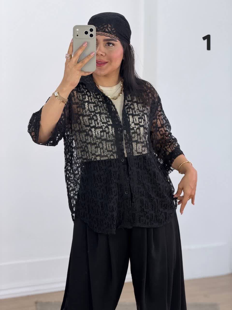 شومیز گیپور مدل 5957 - cz6
