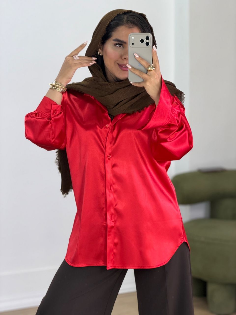 شومیز ساتن مدل 5627 - c6r