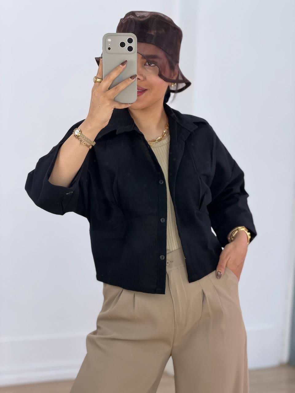 شومیز کمر ساعت شنی مدل 5797 - is8