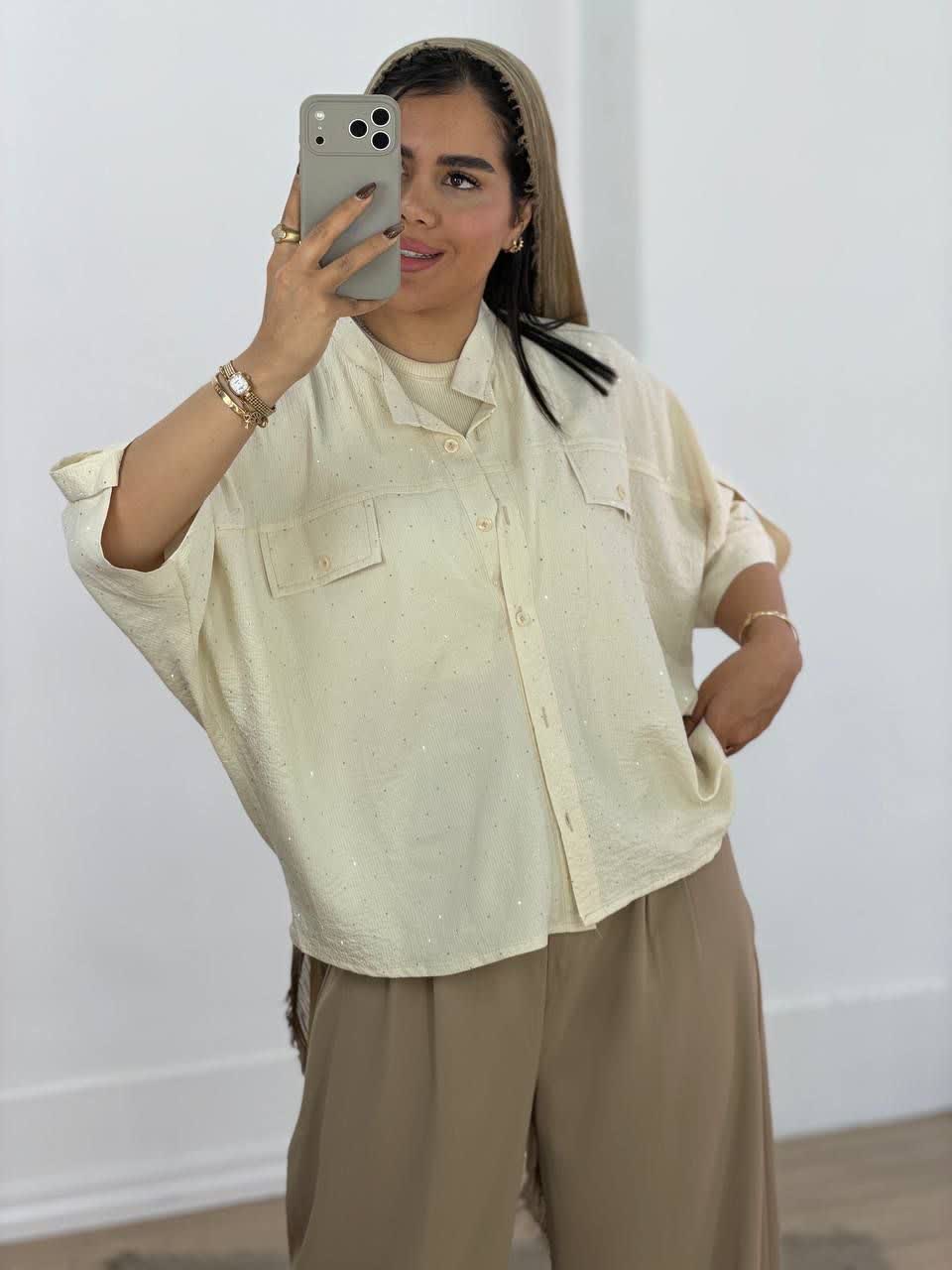 شومیز فول نگین مدل 5862 - 4ft